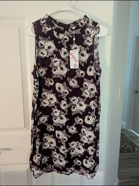 SUPRE Black Dress with White Floral Print